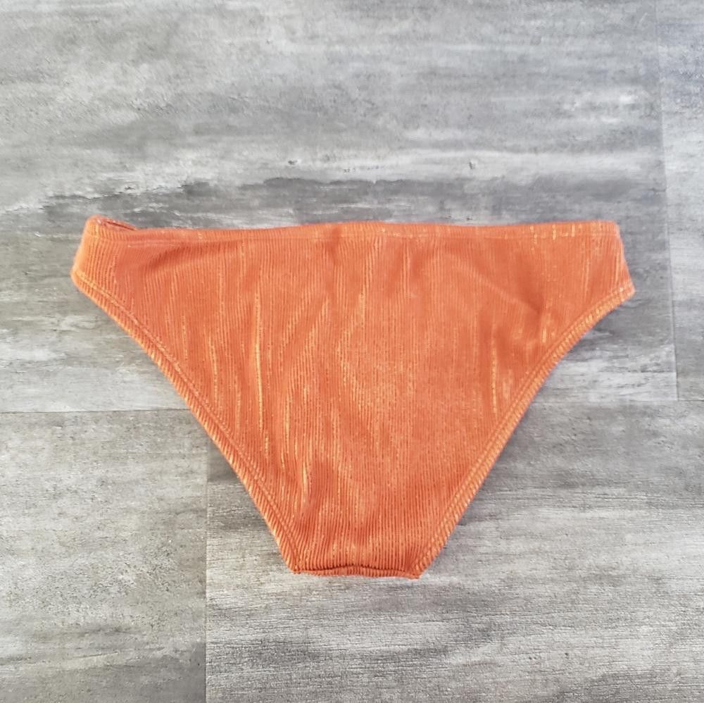Designer Burnt Orange Gold Detailed Bikini Bottoms Size ONE SIZE - 2 Thumbnail