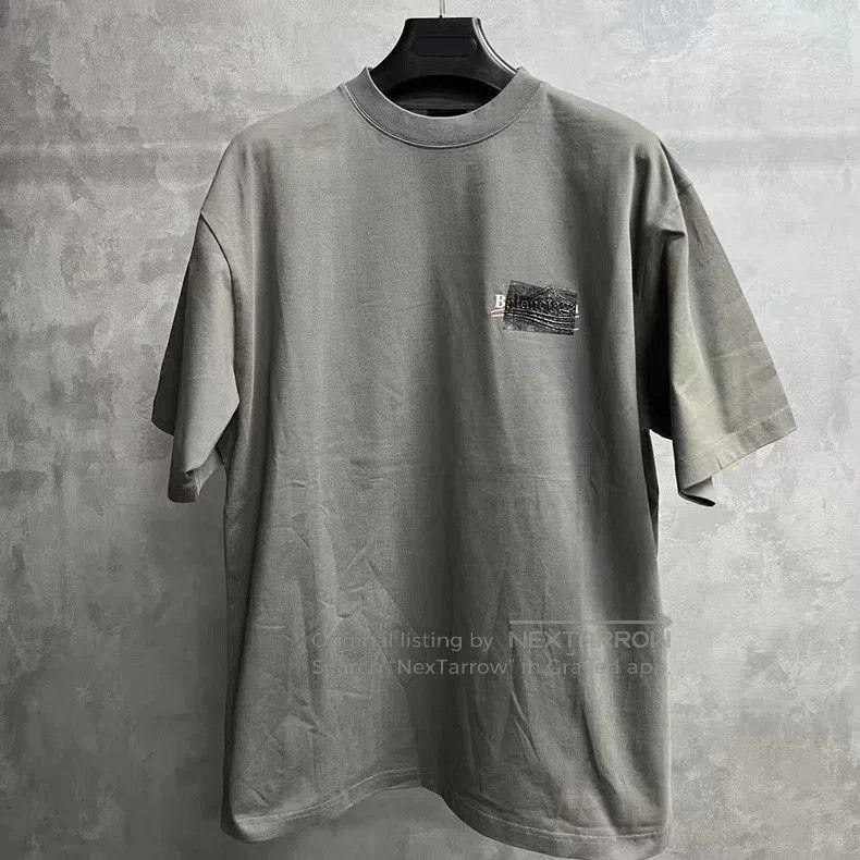 Balenciaga Balenciaga Gray Logo Print Short Sleeve T-Shirt. Size US M / EU 48-50 / 2 - 1 Thumbnail