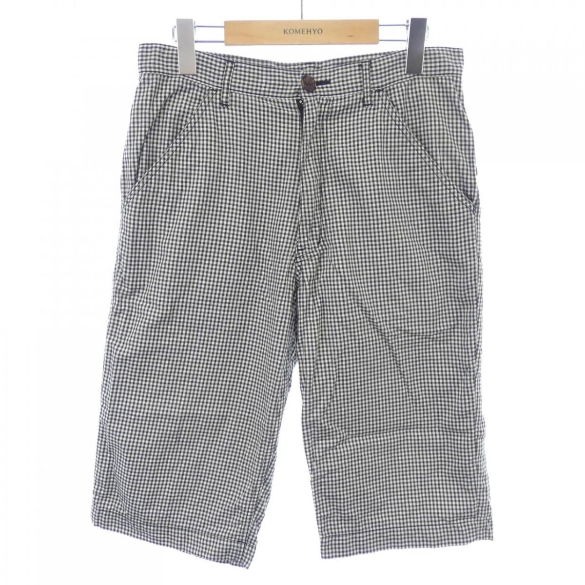 Shorts Checkered Pocket Patch Half Pants Black