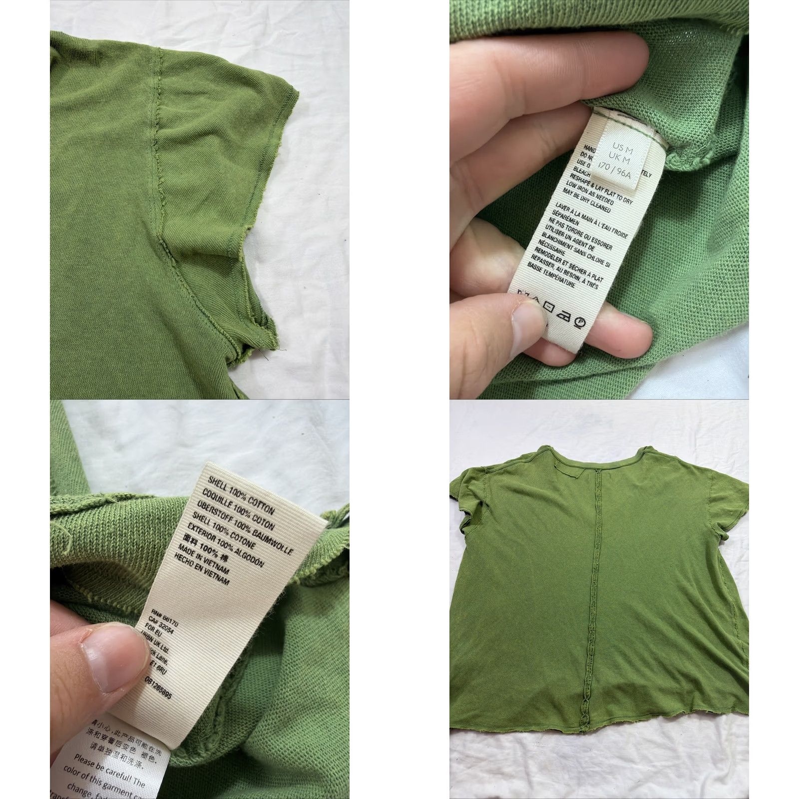 Free People Free People Shirt Women M V-Neck Oversized Green Stains Distressed Size M / US 6-8 / IT 42-44 - 9 Thumbnail