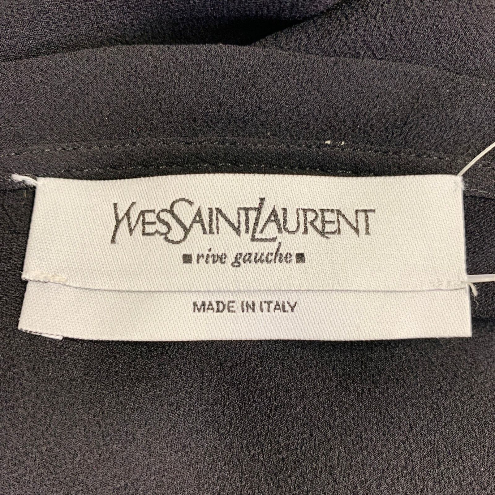 Yves Saint Laurent Size M Black Silk Sheer Extra Long Sleeve Casual Top Size M / US 6-8 / IT 42-44 - 4 Thumbnail