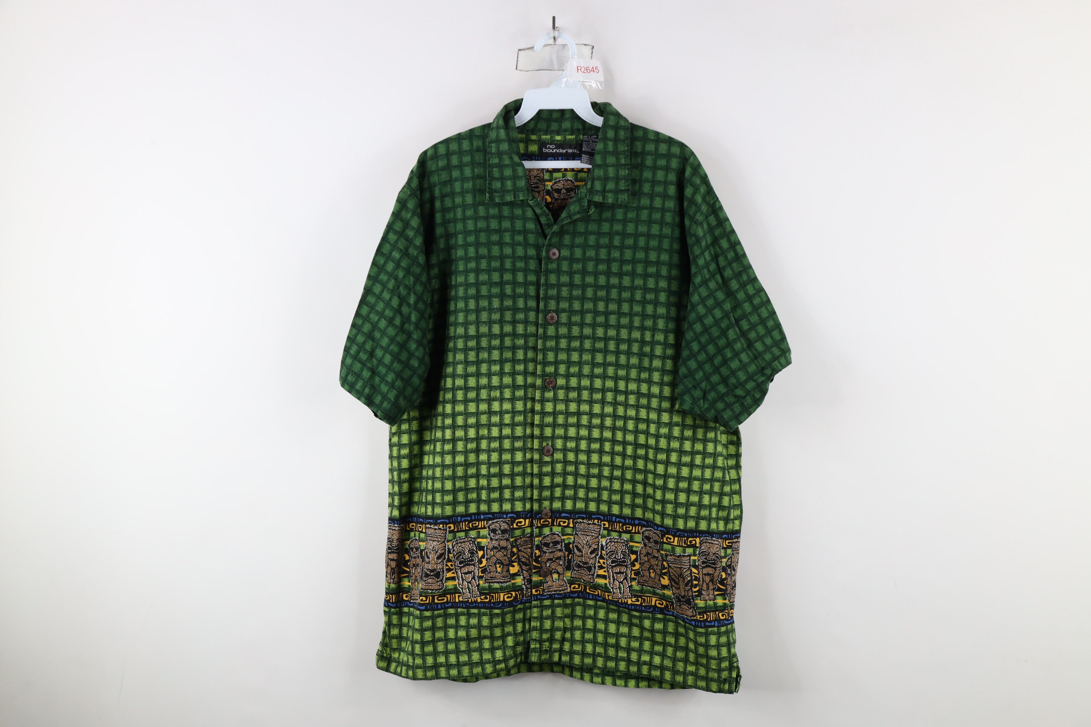 Vintage Vintage Y2K 90s Streetwear Collar Tiki Hawaiian Button Shirt Size US L / EU 52-54 / 3 - 1 Thumbnail