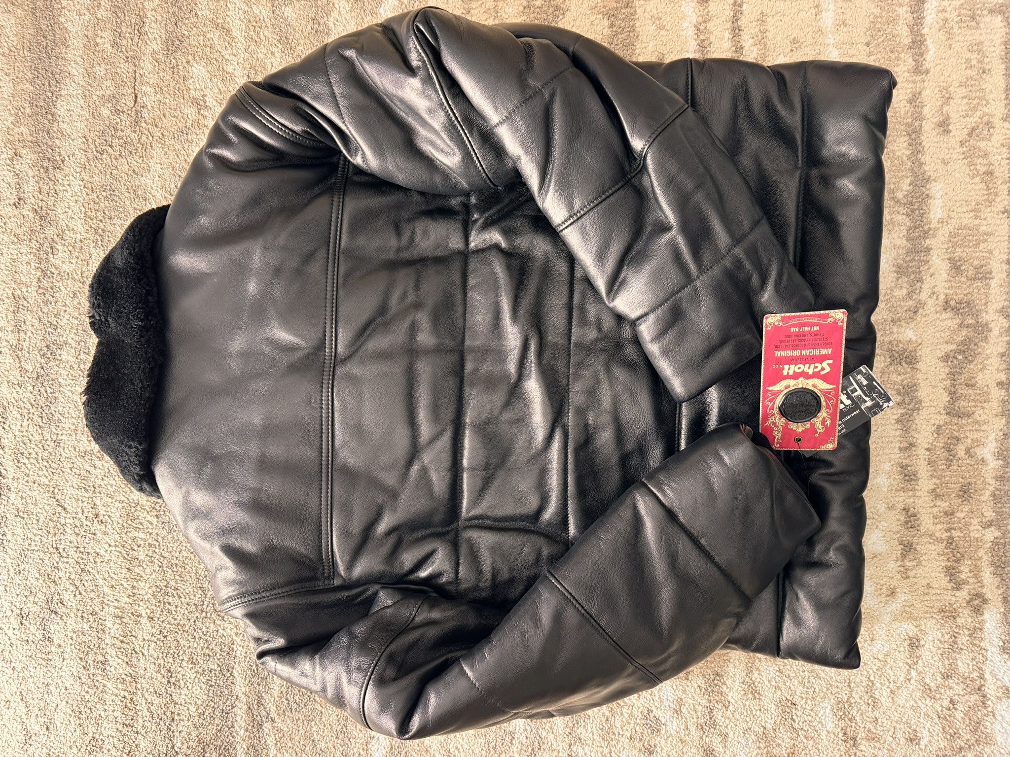ジャケット・アウター Supreme Schott Shearling Collar Leather supreme schott shearling collar leather puffy jacket black