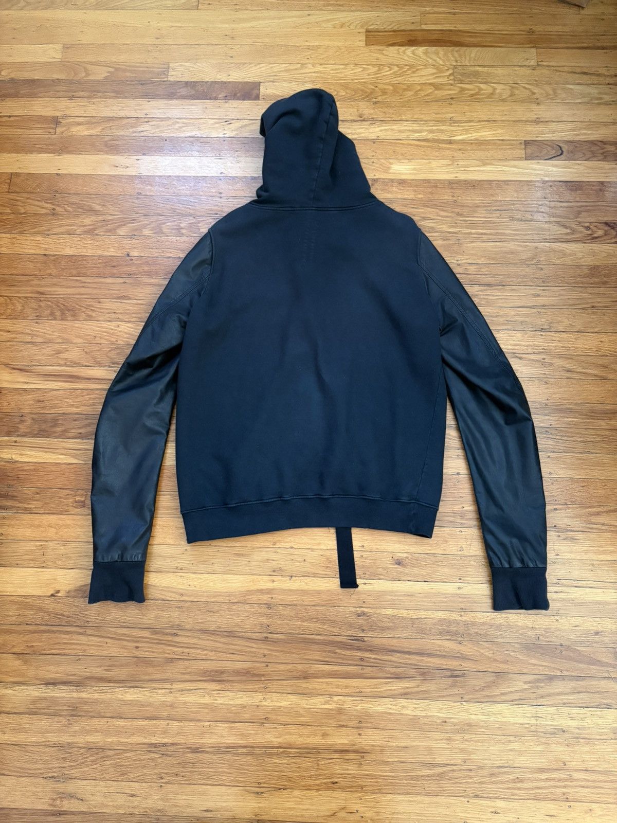 Rick Owens Drkshdw Leather Sleeve Jason Hoodie Size US L / EU 52-54 / 3 - 2 Thumbnail