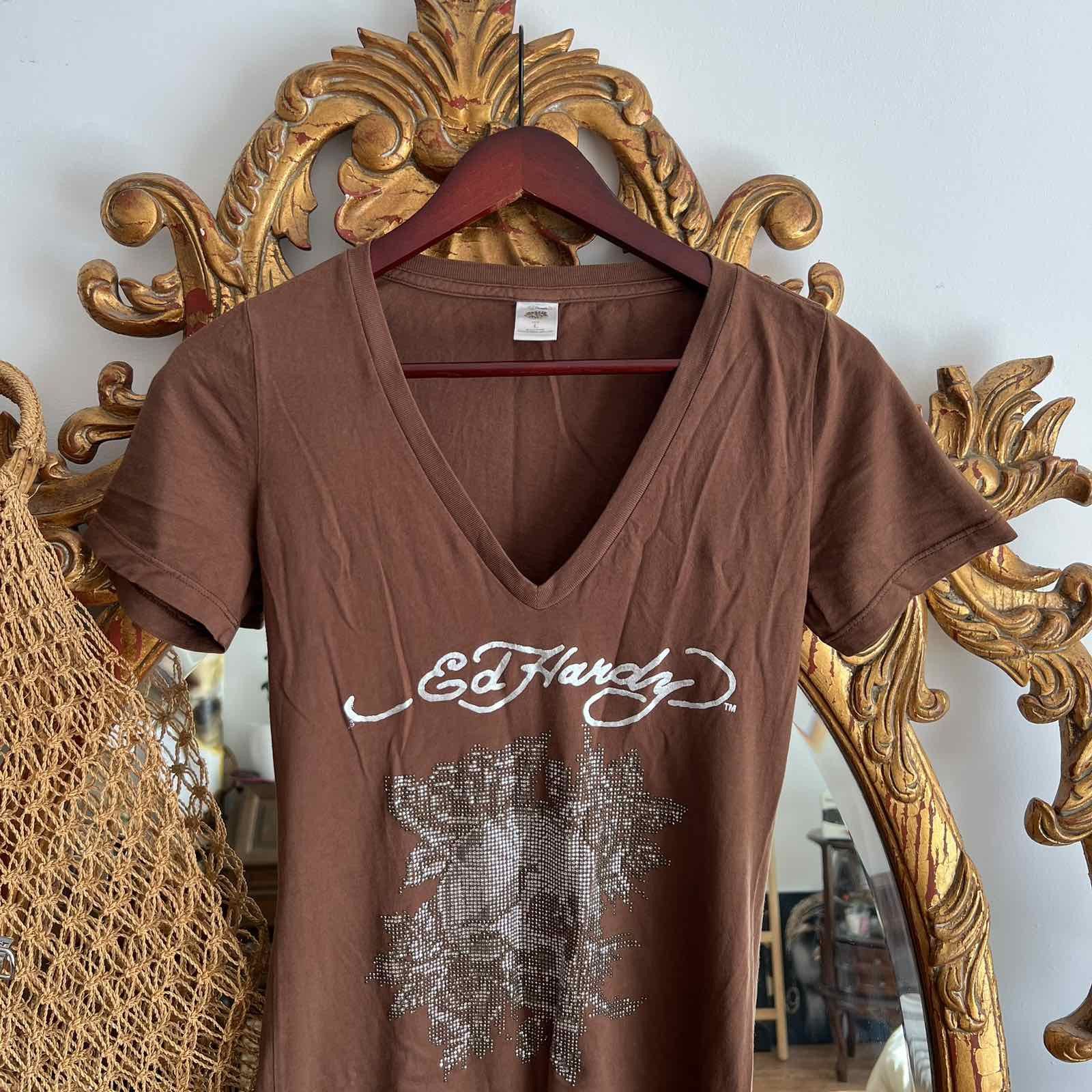 Christian Audigier × Ed Hardy VINTAGE ED HARDY 2000s MINI DRESS Sz L Size L / US 10 / IT 46 - 2 Thumbnail