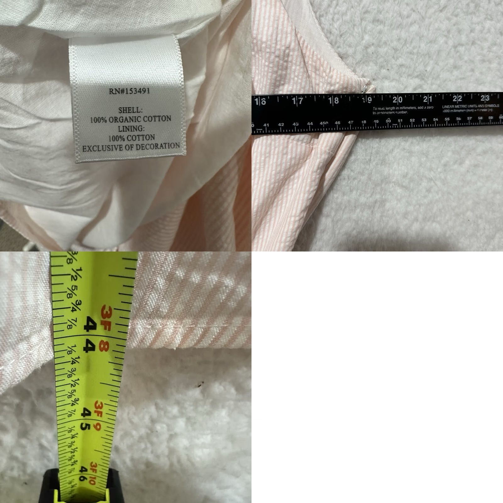 Vintage Hope & Henry Organic Cotton Seersucker Belted Dress Womens Sleeveless Pockets 14 Size XL / US 12-14 / IT 48-50 - 9 Thumbnail