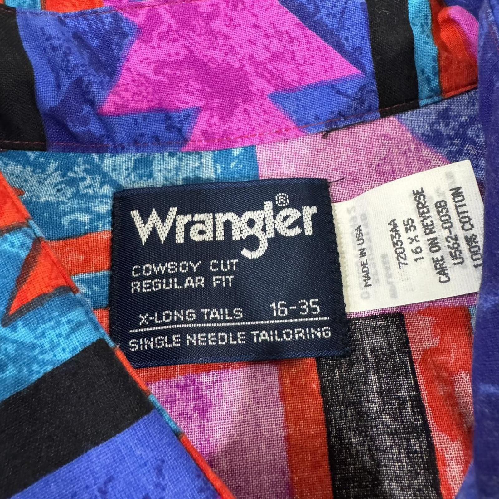 Wrangler Vintage 80’s Wrangler Retro Western Brushpopper Aztec Large Size US XL / EU 56 / 4 - 2 Thumbnail