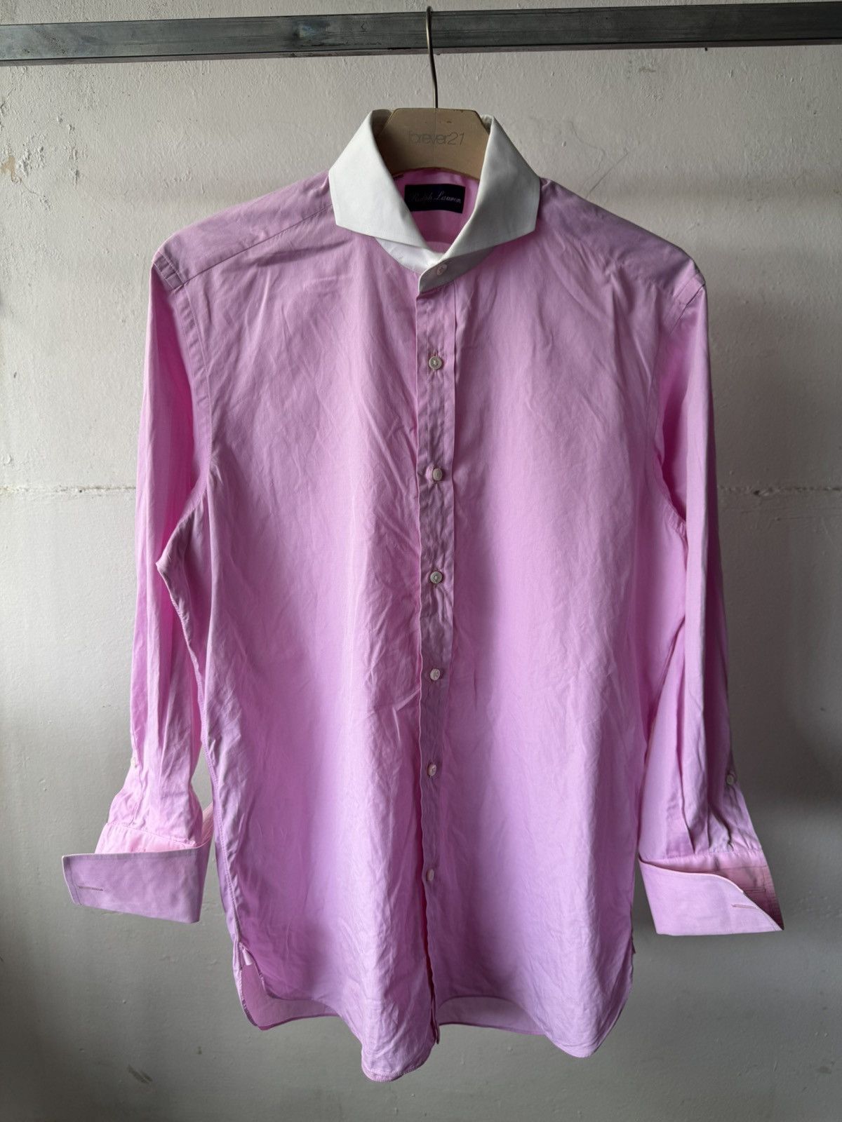 Ralph Lauren Men’s Purple Label Poplin French Cuff Formal Button Shirt Size US L / EU 52-54 / 3 - 1 Thumbnail