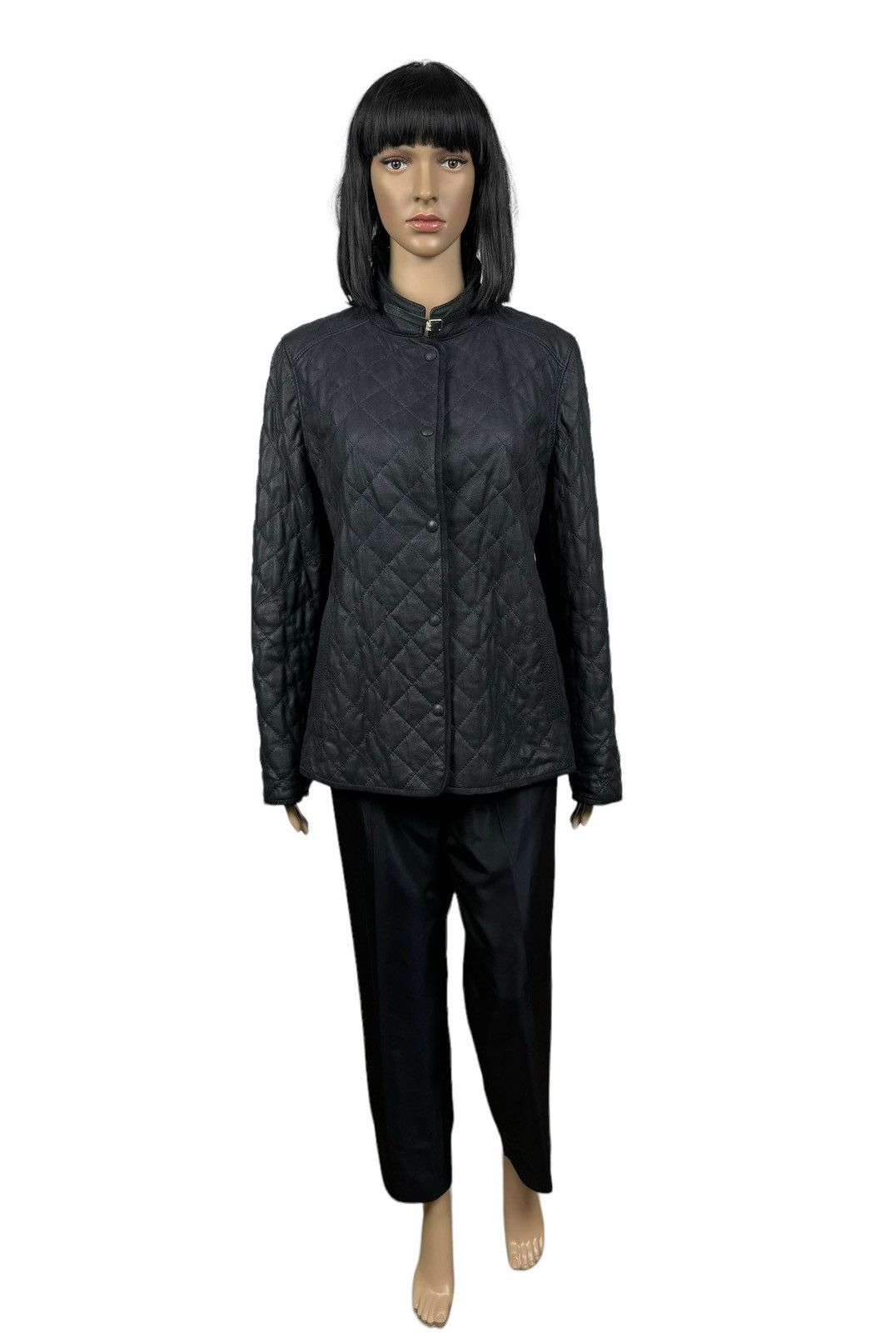 Designer Werner Christ Genuine Leather Quilted Jacket Women size 42 Size M / US 6-8 / IT 42-44 - 2 Thumbnail
