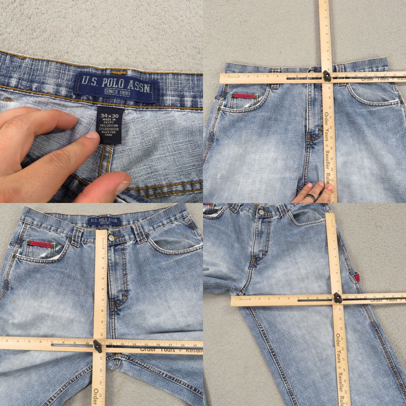 Vintage VTG US Polo Assn Jeans Mens 34x30 Baggy Y2K Carpenter Skater Grunge Pipes Flag Jeans Denim 5-Pocket Relaxed Regular Blue USA 90s Mens Size US S / EU 44-46 / 1 - 8 Thumbnail