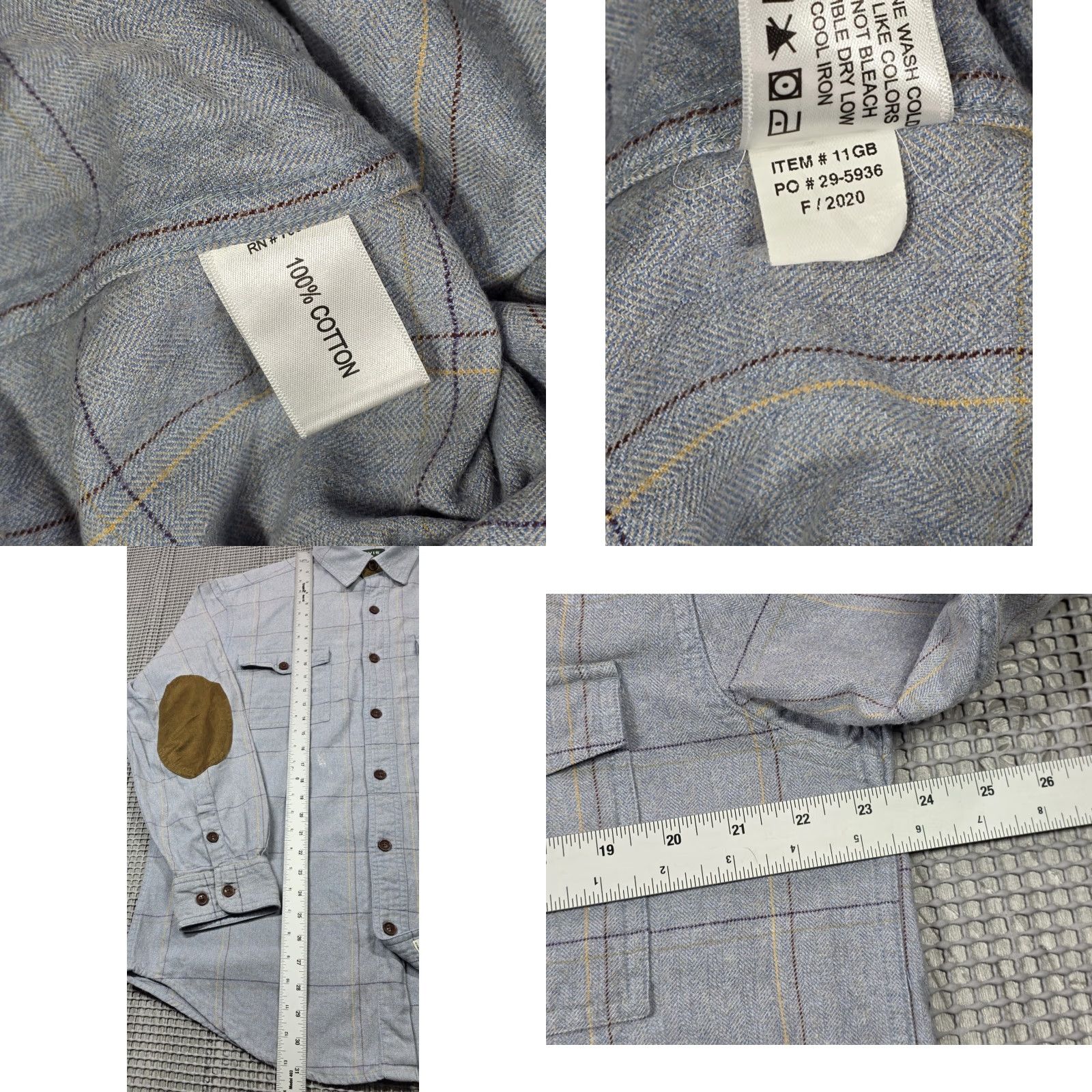 Orvis Orvis Fairbanks Shirt Mens L Button Up Flannel Gray Plaid Elbow Patch Pants? Size US L / EU 52-54 / 3 - 9 Thumbnail