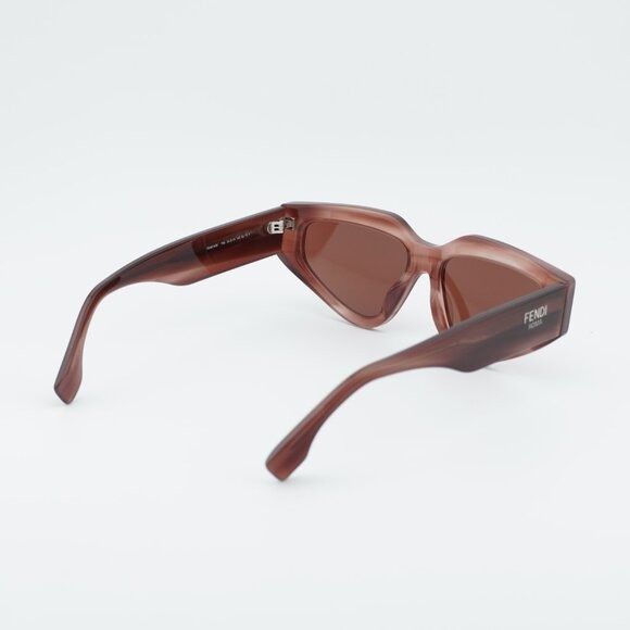 Fendi Fendi FE40163U 74S Sunglasses Striped Pink Cat Eye Frame Size ONE SIZE - 9 Thumbnail