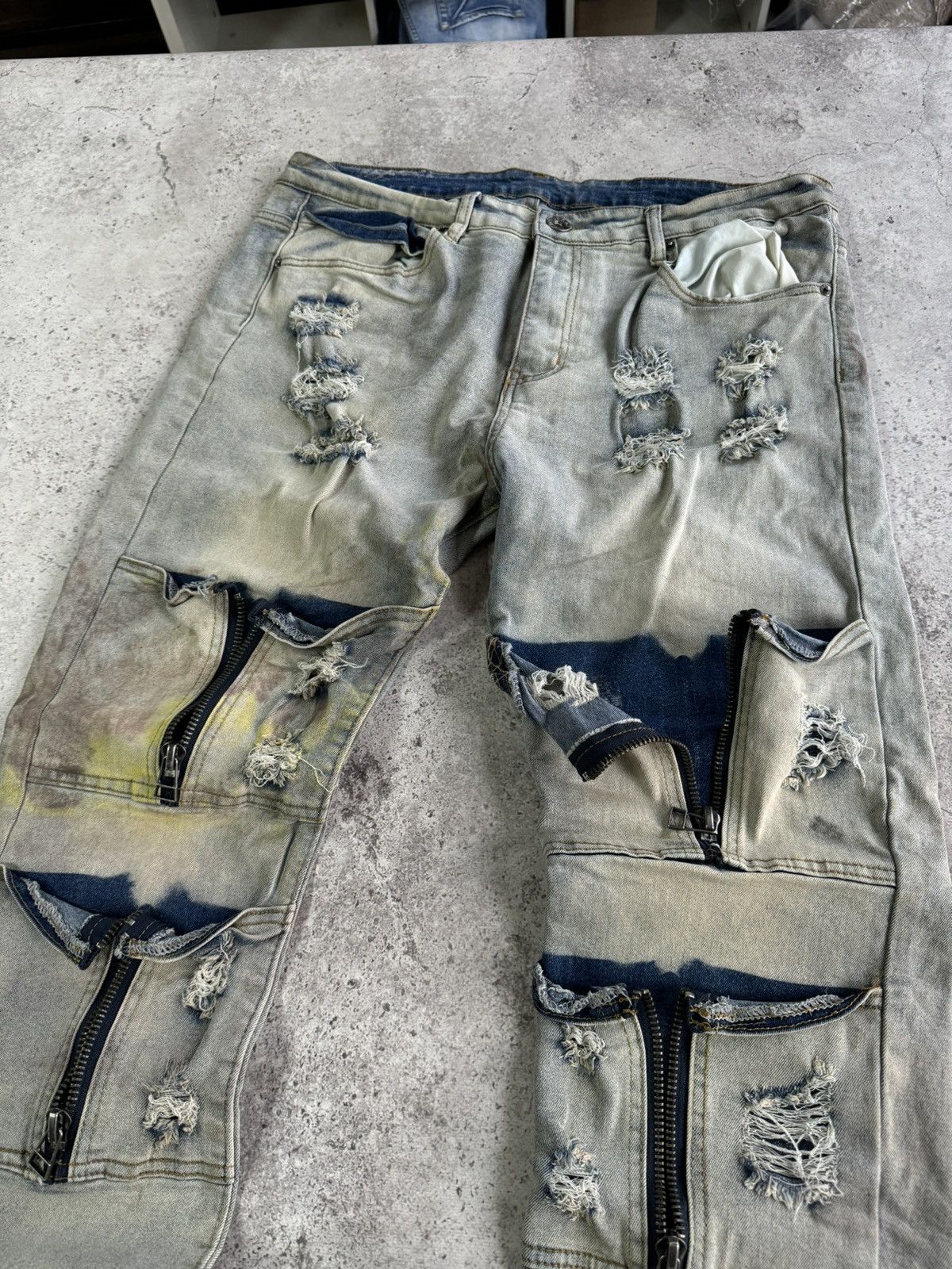 Vintage Zipped Multi-pocket Junya Watanabe Style Jeans Pants