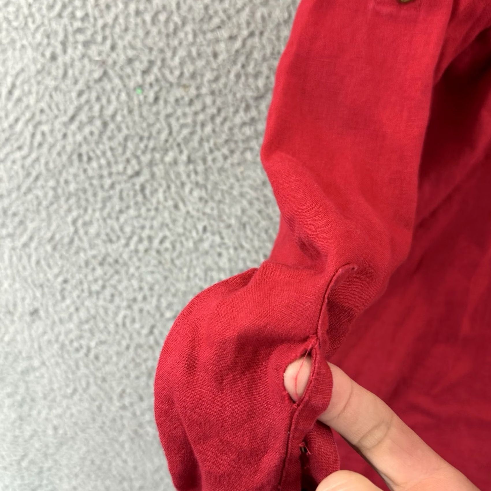Ralph Lauren Lauren Ralph Lauren Shirt Women Small Red 100% Linen Button Long Sleeve Nautical Size S / US 4 / IT 40 - 6 Thumbnail