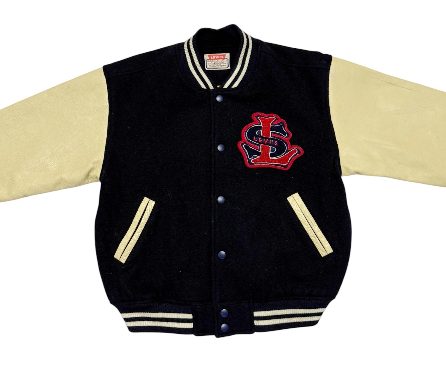 Levi's Levis Leather Wool Varsity Jacket Size US S / EU 44-46 / 1 - 3 Thumbnail