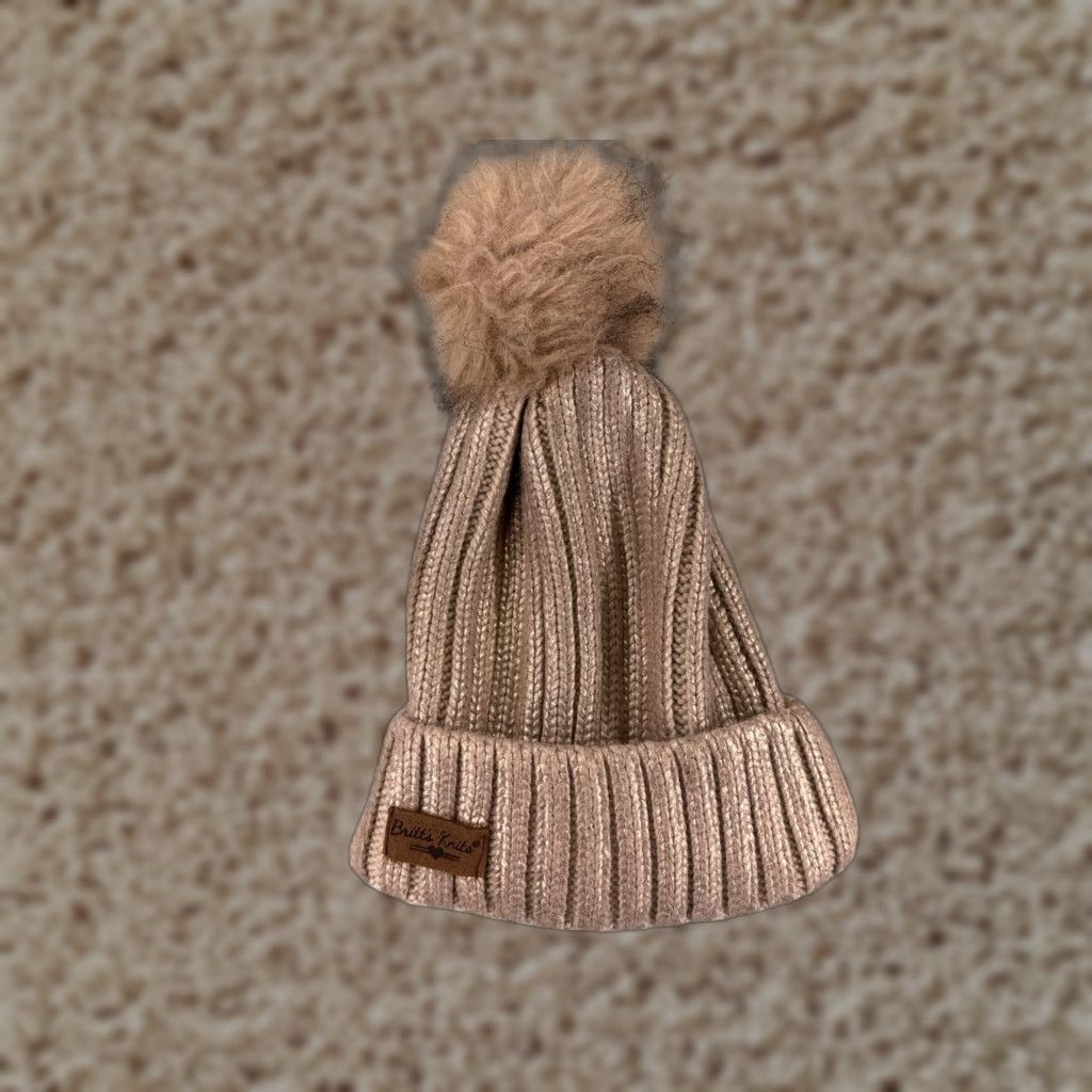Vintage Britts Knits Beanie Toque Adult One Size Rose Gold 100% Acrylic Knit Winter Rose Pink Hat Beanie Unisex Adults 1SZ Mens Womens Size ONE SIZE - 1 Thumbnail