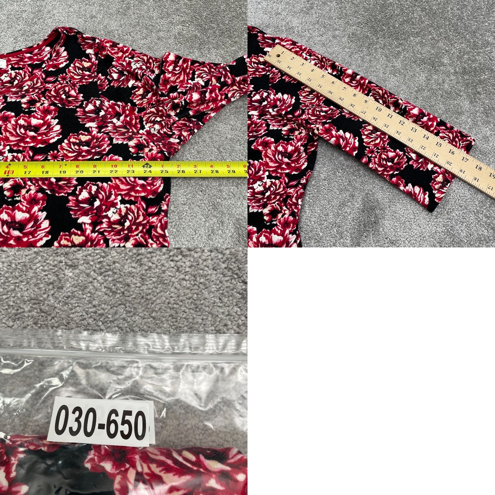 Charter Club Charter Club Blouse Womens 3X Red Floral Long Sleeve Knit Cotton Top Size XXL / US 16-18 / IT 52-54 - 8 Thumbnail