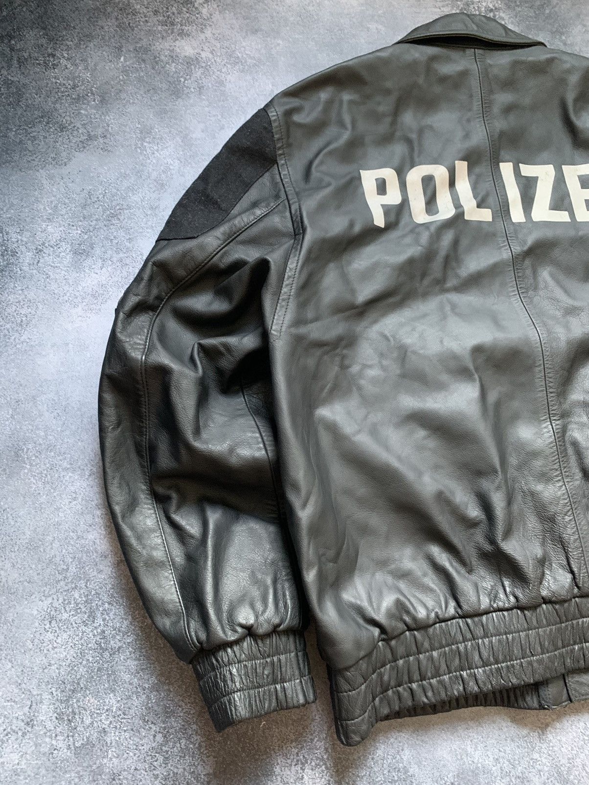 Hysteric Glamour Polizei Vintage OG German Leather Boxy Black Zip Jacket Rare Size US L / EU 52-54 / 3 - 6 Thumbnail