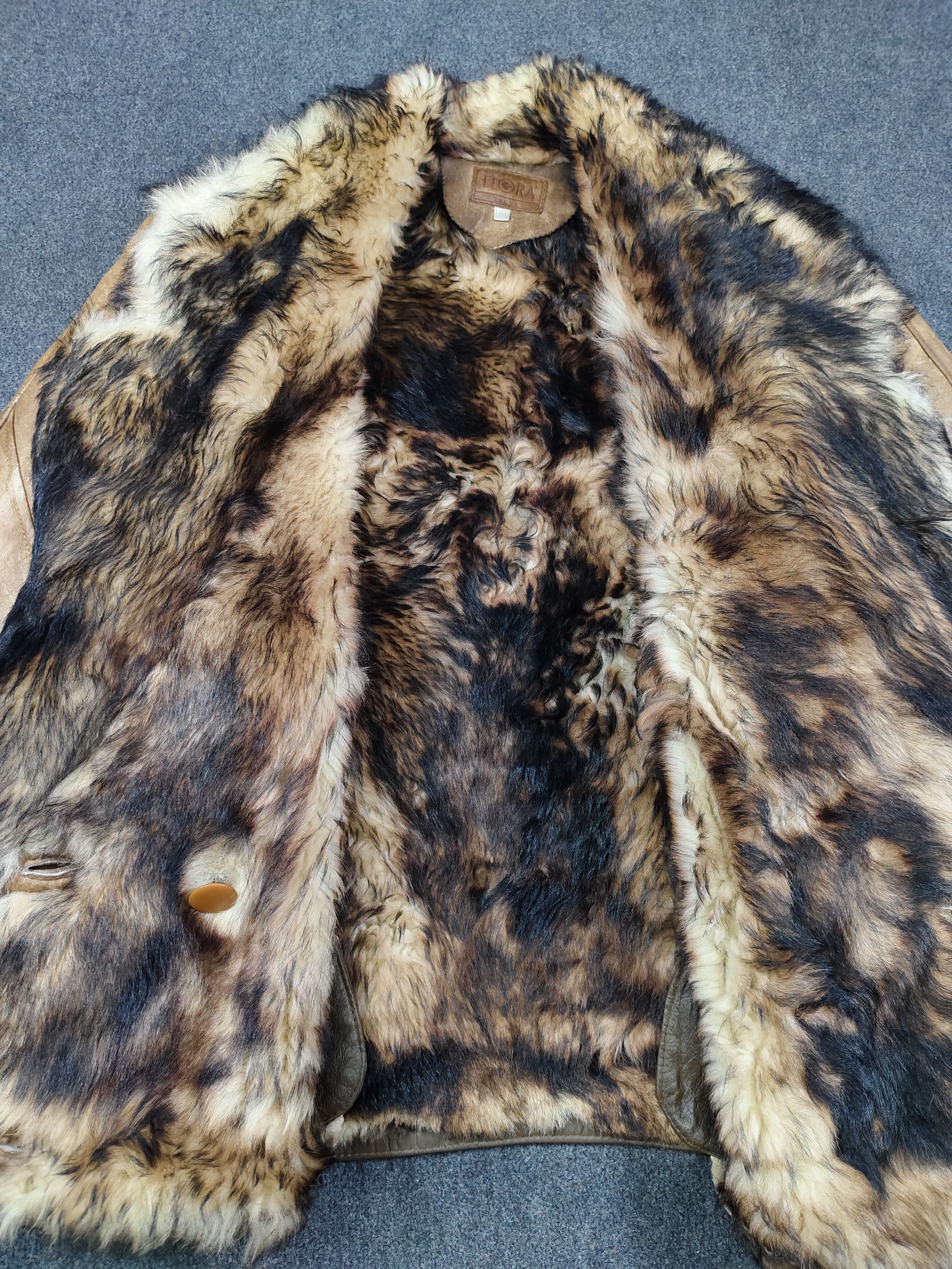 Vintage 80s FLORA- Oversized Real Fur Shearling Lined Leather Bomber Size US L / EU 52-54 / 3 - 2 Thumbnail