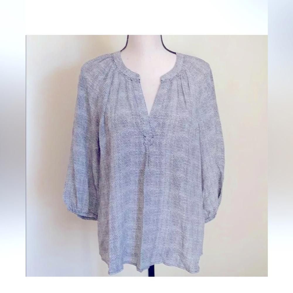 Kim Jones Joie Round Neck 3/4 Sleeves Silk Blouse Navy Blue Size XS Size XS / US 0-2 / IT 36-38 - 1 Thumbnail