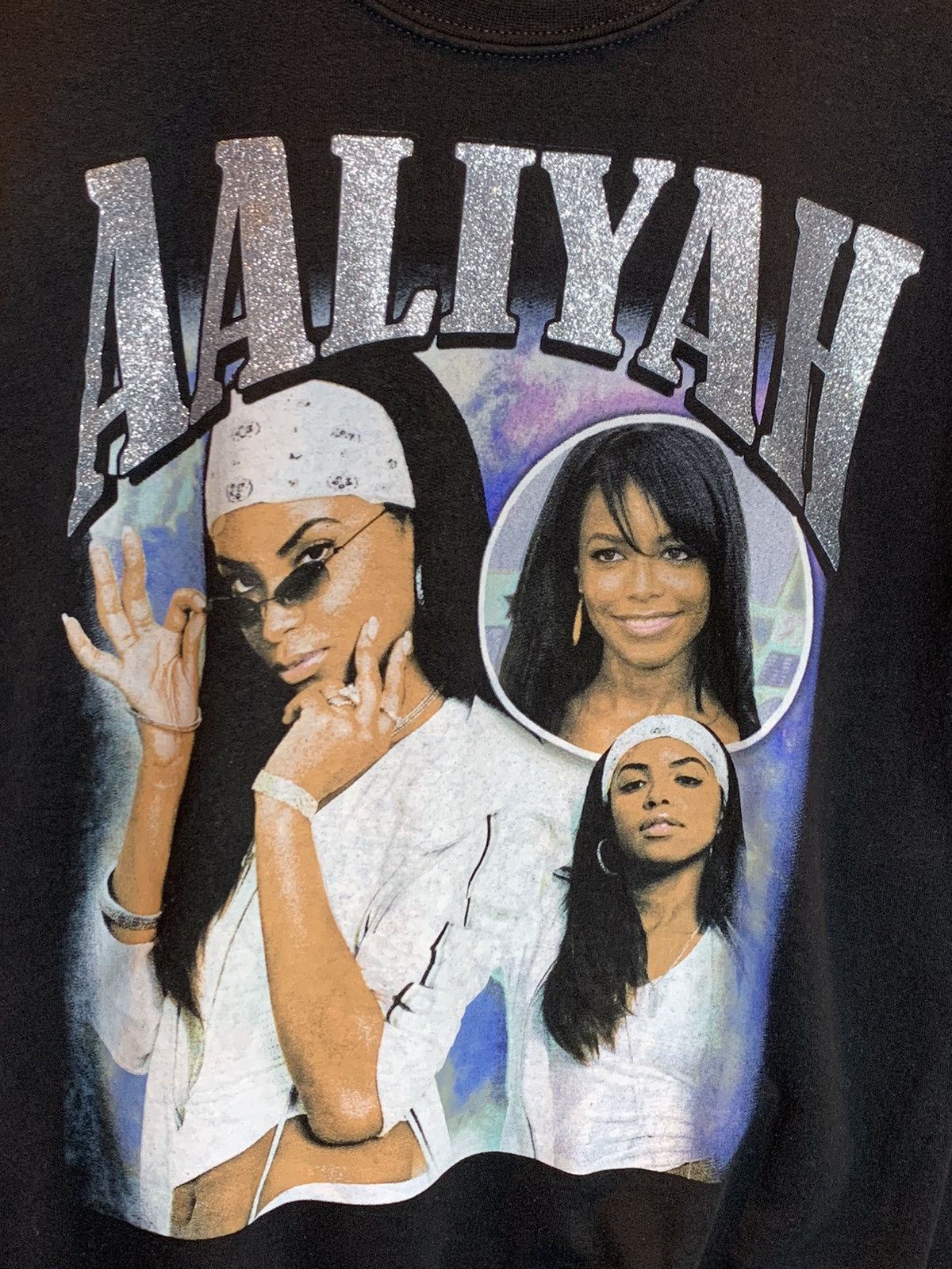 Rap Tees *RARE* Aaliyah Baby Girl Glitter Rap Tee Style Crewneck - S Size US S / EU 44-46 / 1 - 3 Thumbnail
