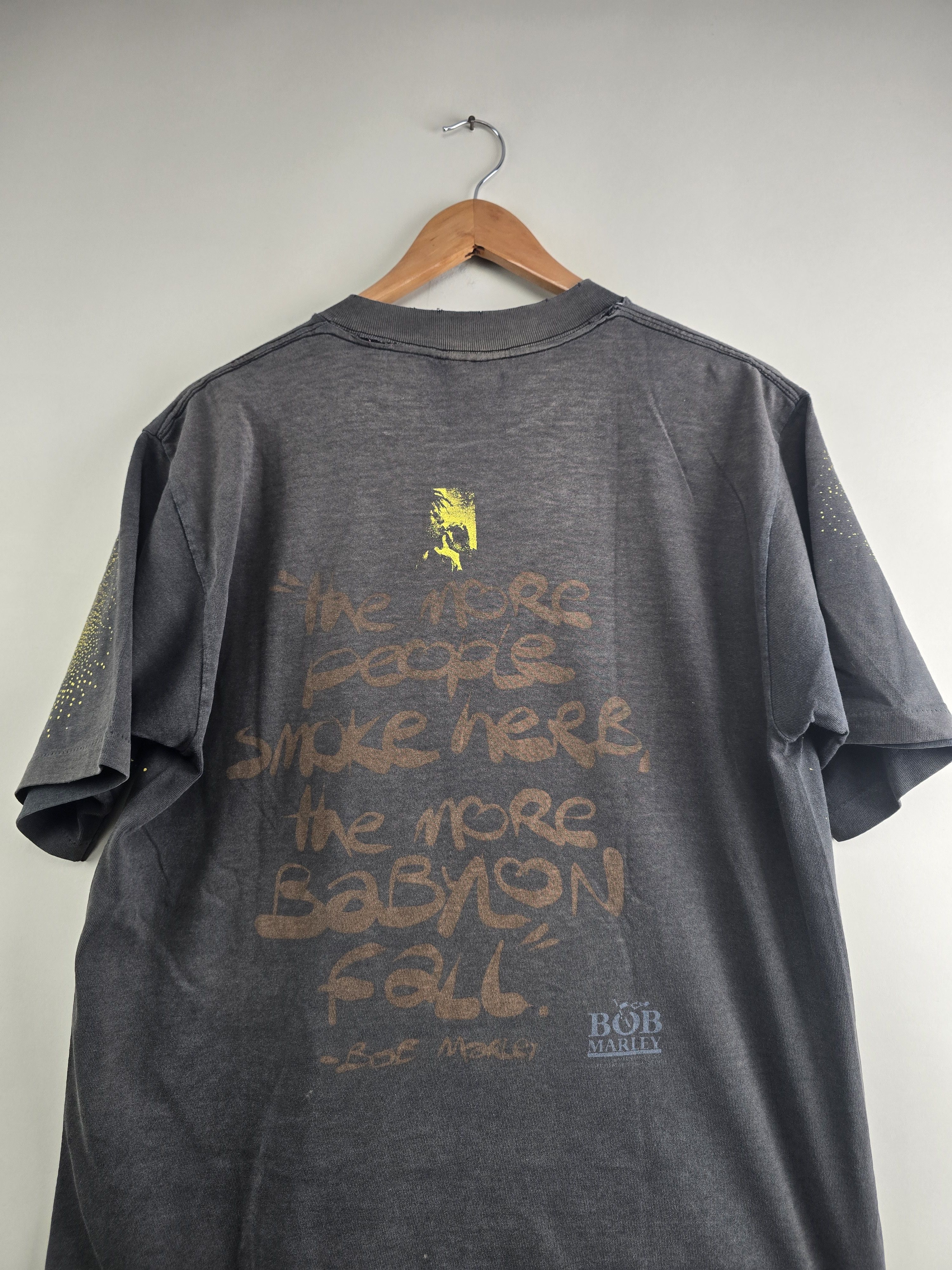 Band Tees × Bob Marley × Vintage 1995 Bob Marley All over print Smoke Herb Babylon Fall L Size US L / EU 52-54 / 3 - 8 Thumbnail