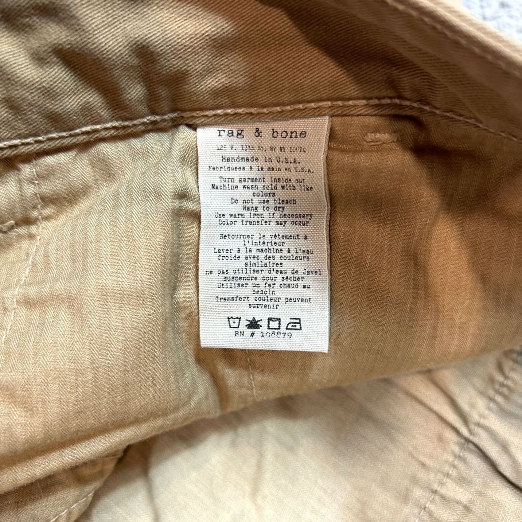 Rag & Bone rag & bone Chino Pants Slim 36x32 Beige USA 2nd Rag & Bone Fit 2 Men Casual Slim Straight Front Button Pocket Logo Pattern Solid Vintage: No Size US 36 / EU 52 - 5 Thumbnail