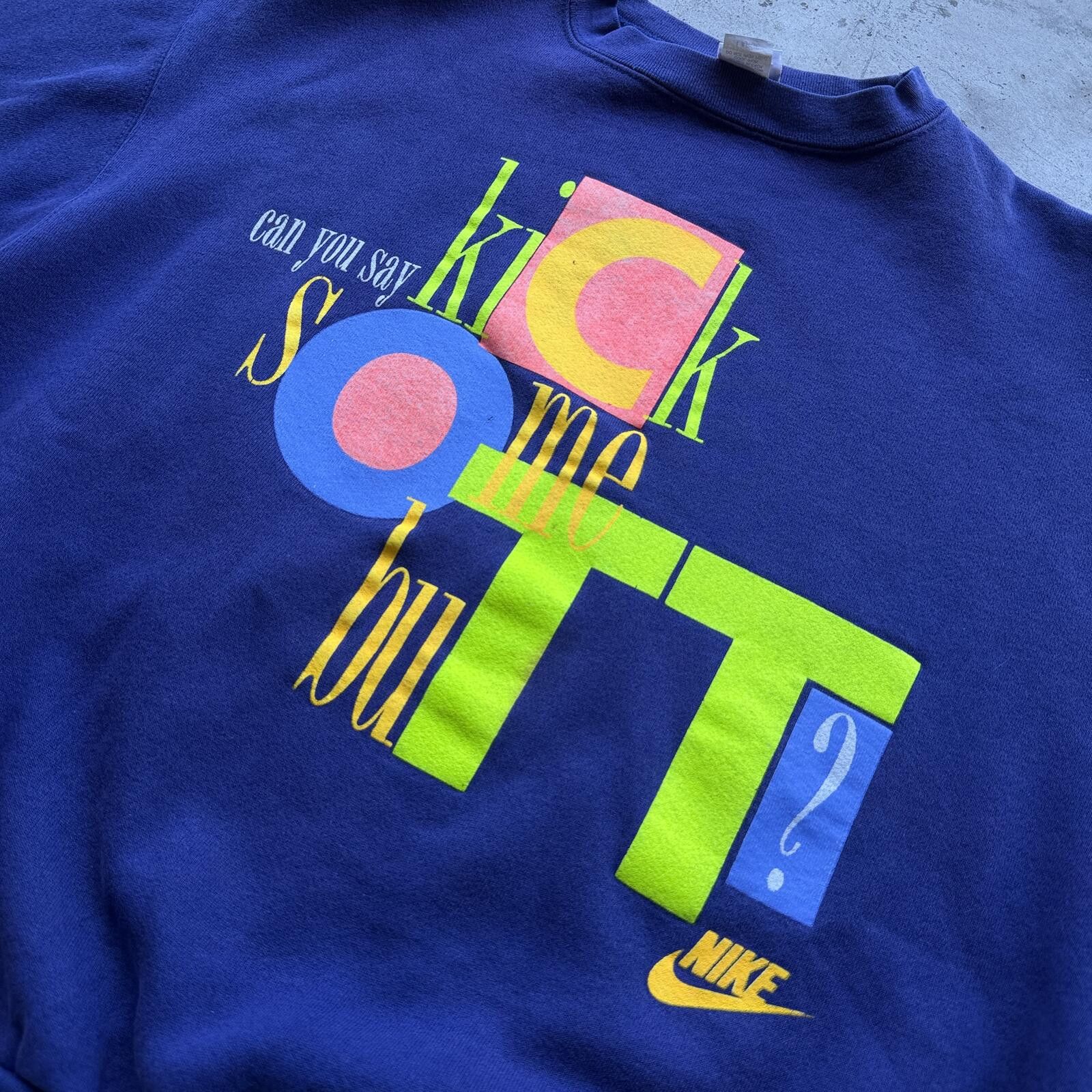 Nike Vintage 80s 90s Nike Kick Some Butt Crewneck Sweatshirt L Size L / US 10 / IT 46 - 2 Thumbnail