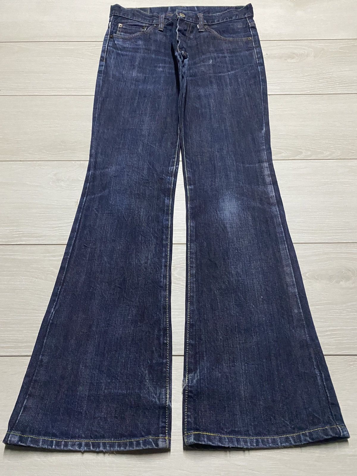 Burgus Plus Vintage Japan Brand Burgus Plus Blue Wash Flare Jeans Size US 29 - 1 Thumbnail