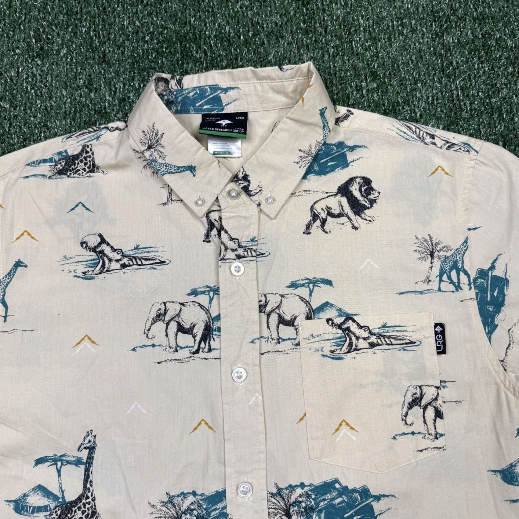 Vintage LRG Shirt Mens M Brown Lifted Research Group Button Men Size Short Sleeve Animal Size US M / EU 48-50 / 2 - 3 Thumbnail