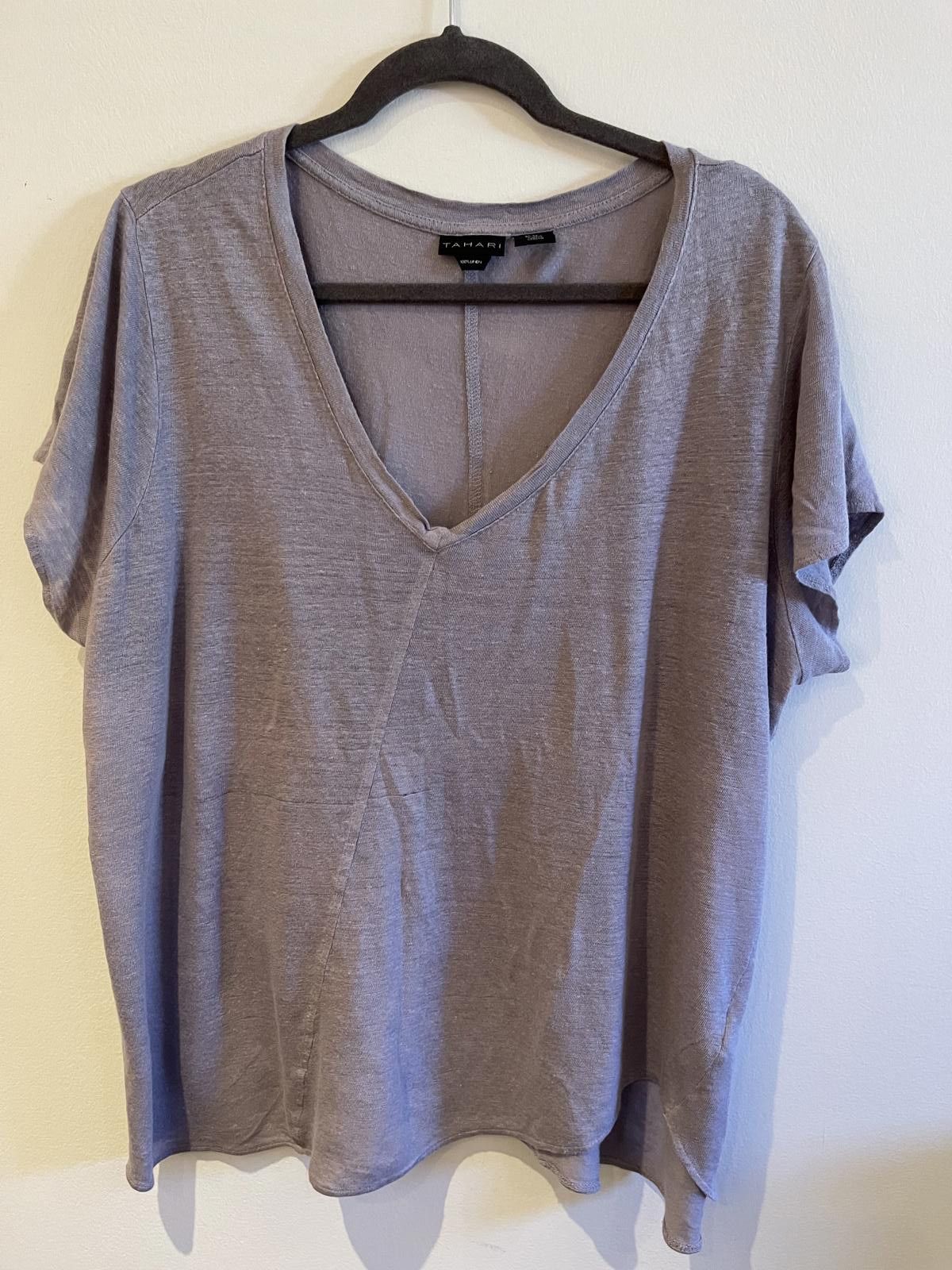 Elie Tahari Tahari 100% linen grey top Size XXL / US 16-18 / IT 52-54 - 1 Thumbnail