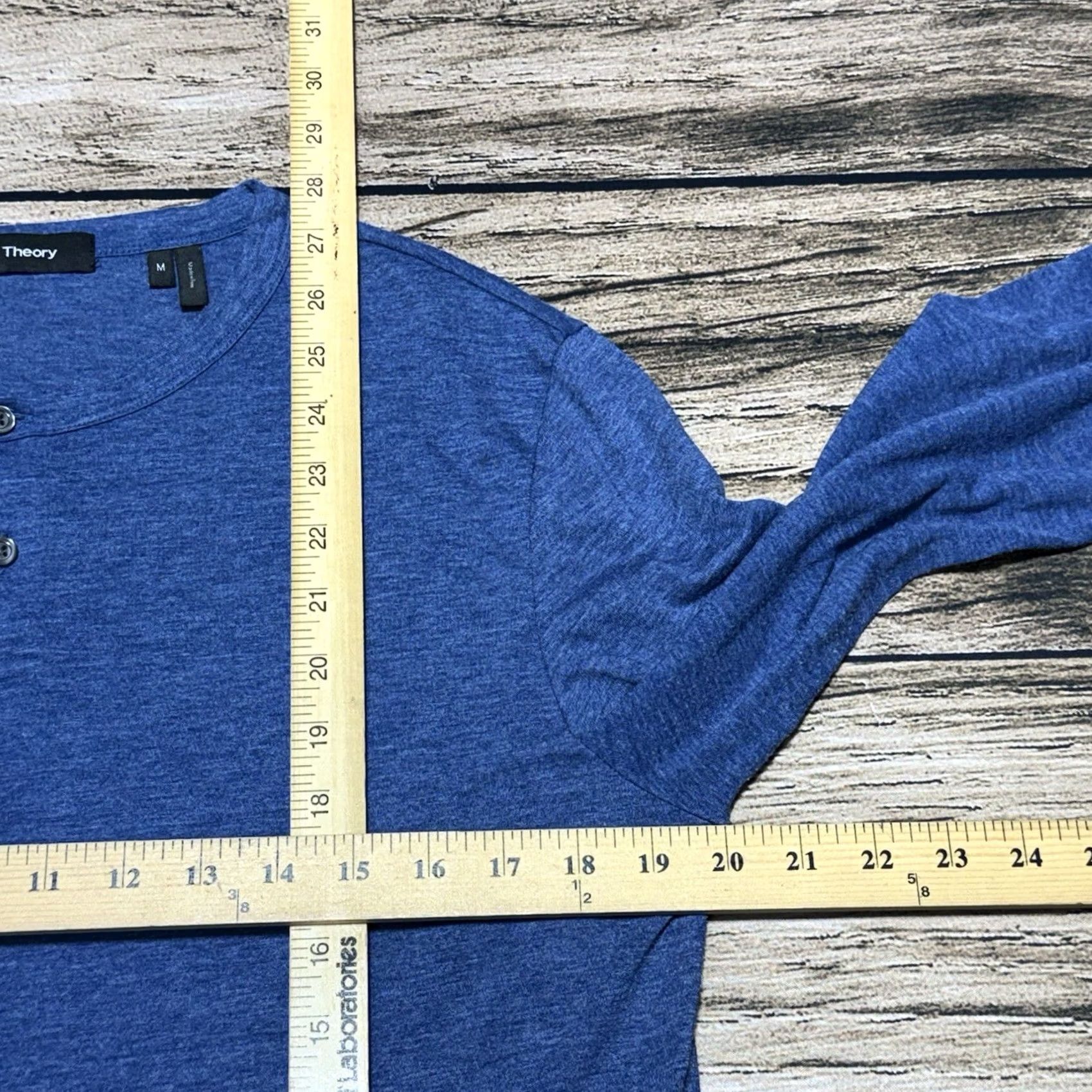 Theory Theory Shirt Mens Medium Blue Long Sleeve Henley Pima Cotton Gaskell Lightweight Size US M / EU 48-50 / 2 - 5 Thumbnail