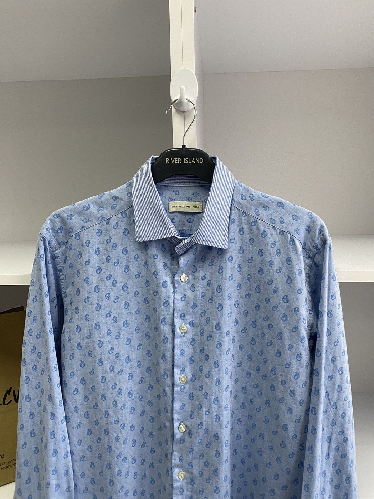 Designer × Etro × Vintage Vintage Etro Blue Luxury Denim Shirt Size US M / EU 48-50 / 2 - 6 Thumbnail