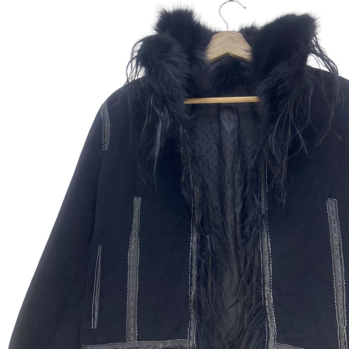 Japanese Brand Japanese Brand Blue Fox Fur Lamb Leather Wool Coat Size M / US 6-8 / IT 42-44 - 2 Thumbnail