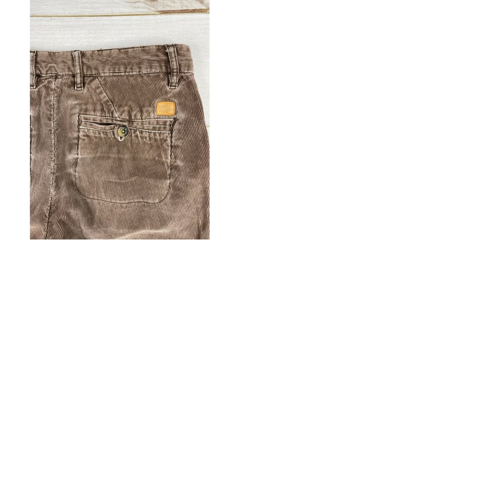 Vintage JACHS Corduroy Pants Mens 30x31 Brown Slim Straight Fit Tapered 5-Pocket Flat Front Button Zip College Chino Casual Workwear Men Pants Brown Size US 30 / EU 46 - 9 Thumbnail