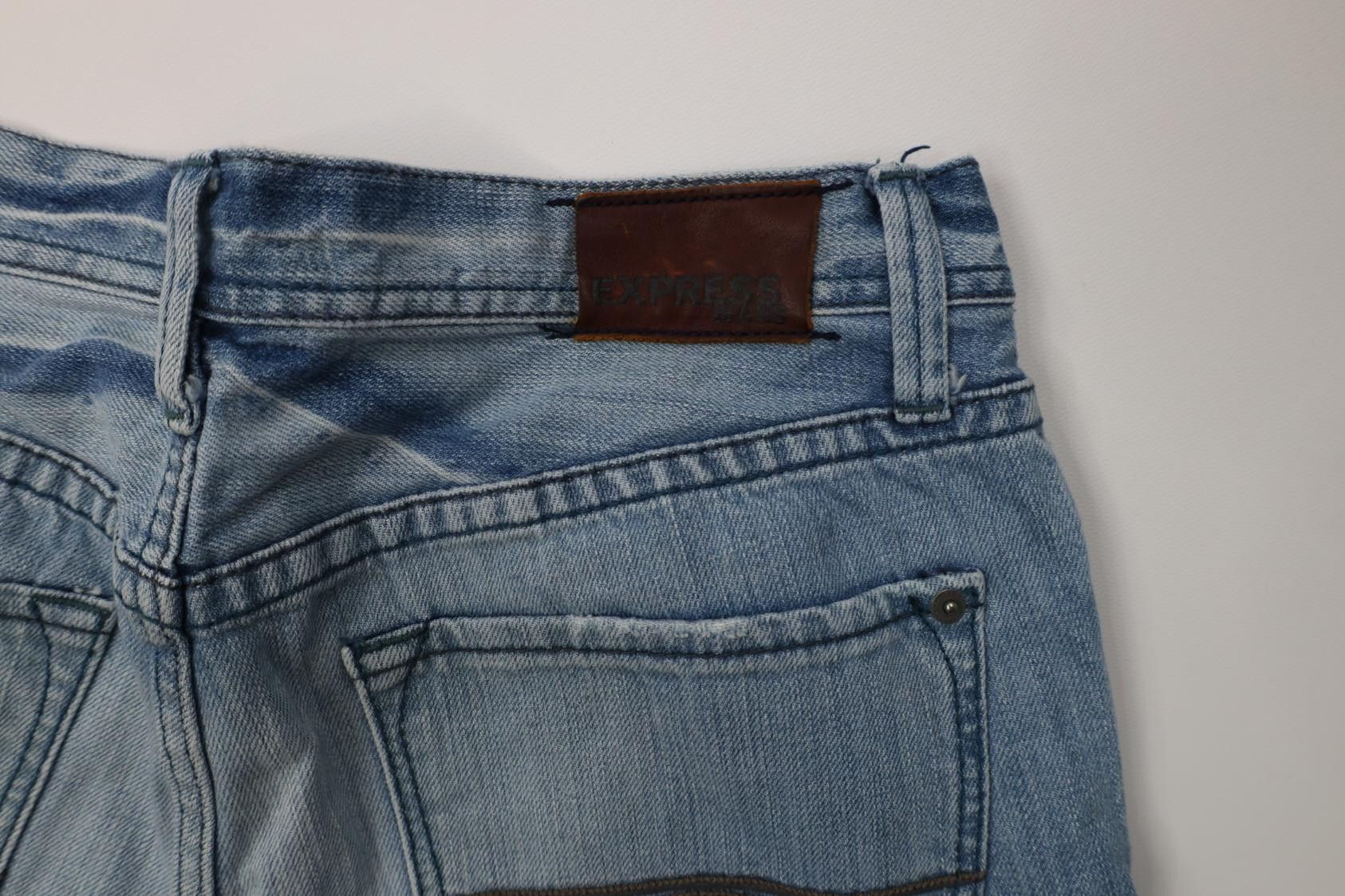 Express Vintage Y2K Express Slim Fit Boot Cut Wide Leg Denim Jeans Size US 33 - 14 Thumbnail