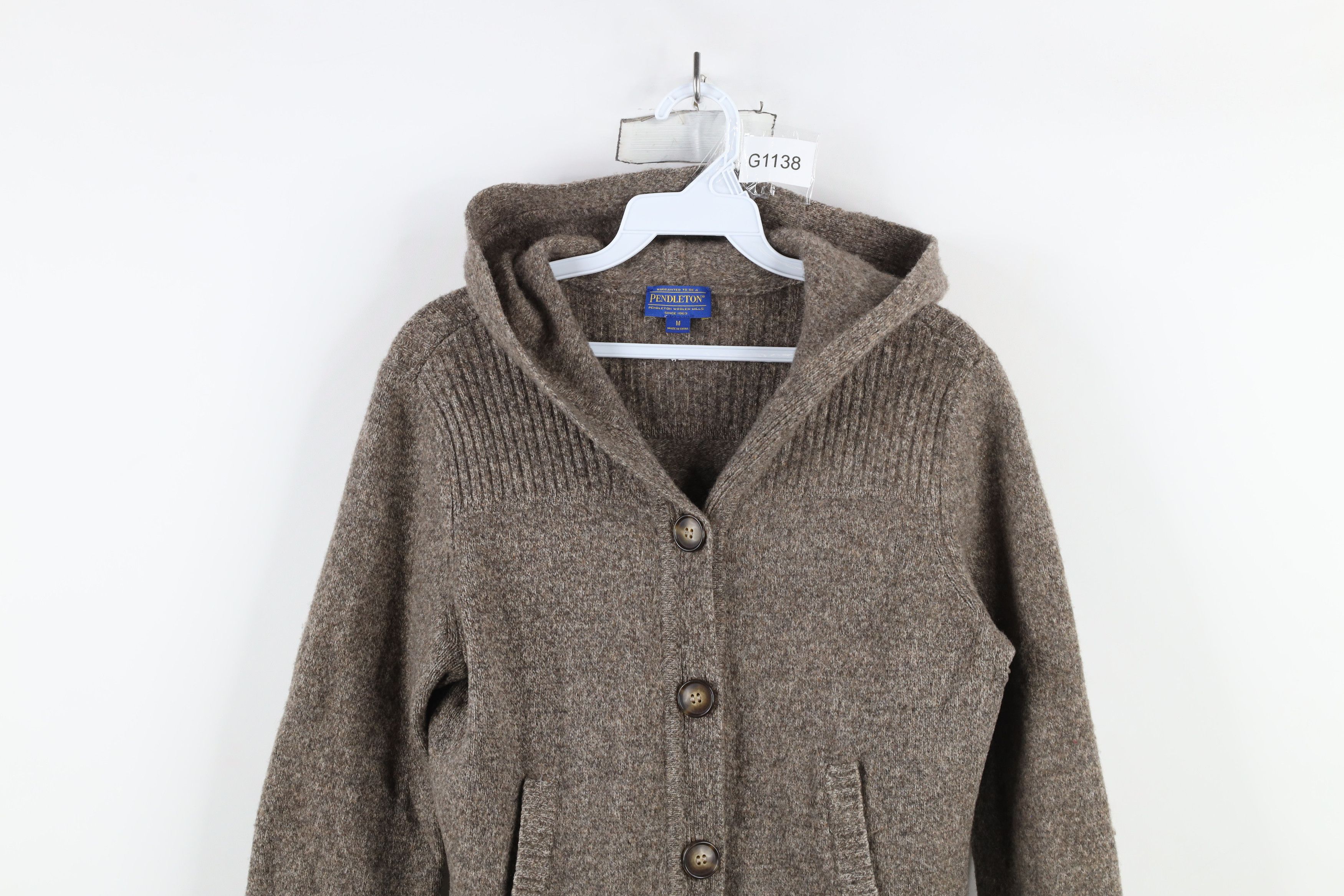 Pendleton × Vintage Vintage Pendleton Full Button Hooded Cardigan Sweater Size M / US 6-8 / IT 42-44 - 2 Thumbnail