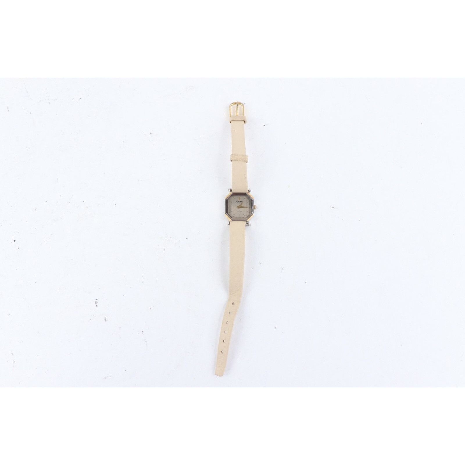 Vintage Vintage 80s Gruen Precision Gold Leather Watch Size ONE SIZE - 3 Thumbnail