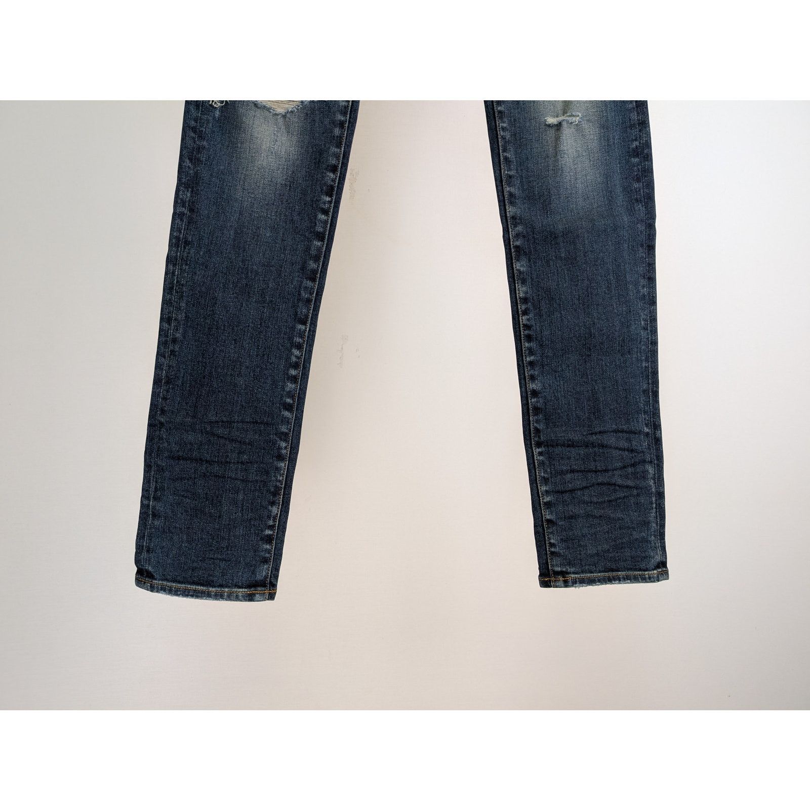 Amiri o1rshd1 Plaid Thrasher Denim Jeans in Deep Classic Blue Size US 36 / EU 52 - 4 Thumbnail