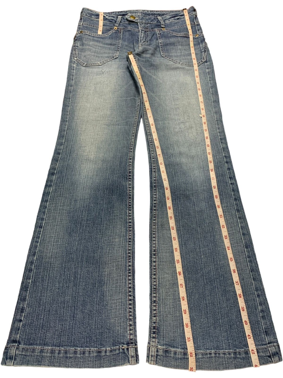 Japanese Brand Vintage Japanese Brand Faded Wash Flare Style Jeans Size 31" - 12 Thumbnail