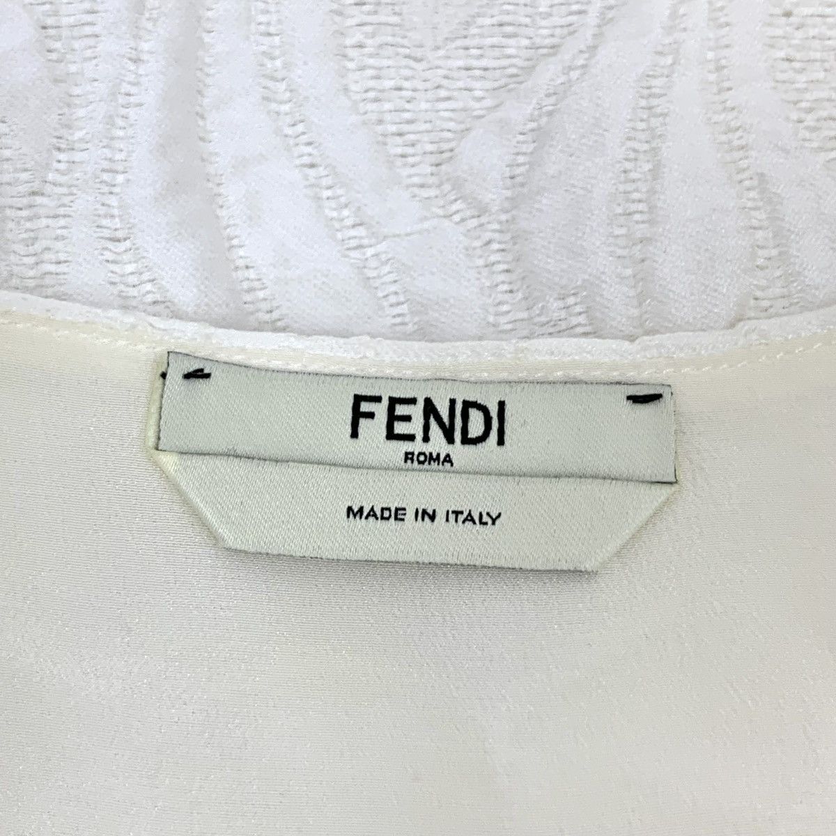 Fendi Fendi Off-white Floral Embossed Sleeveless Zip Dress K26WX Size M / US 6-8 / IT 42-44 - 6 Thumbnail