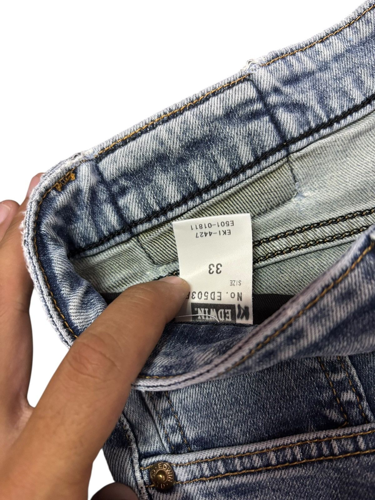 Edwin Vtg Edwin Japan 503 Distressed Jeans Size US 32 / EU 48 - 7 Thumbnail
