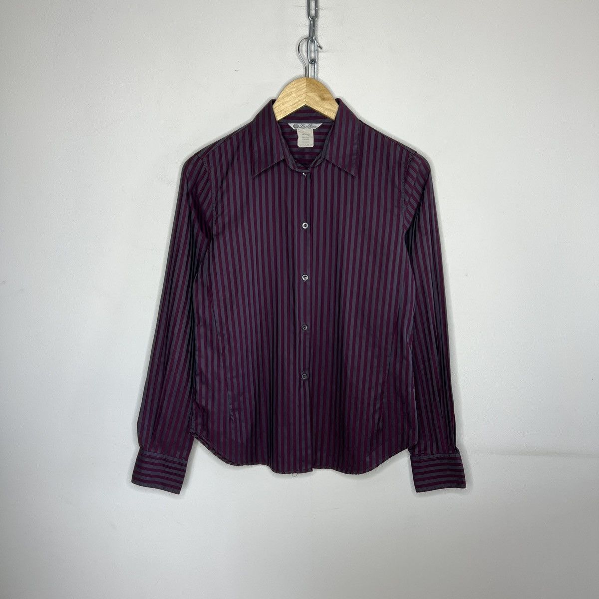 Loro Piana Purple Striped Long-Sleeve Buttoned Shirt