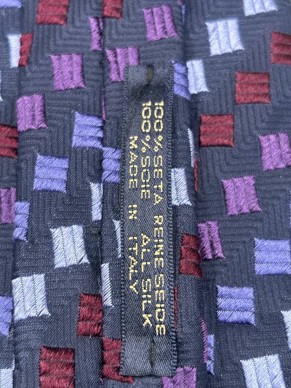 Massimo Dutti Massimo Datti Italy 100% Silk Geometric Textured Tie Size ONE SIZE - 7 Thumbnail