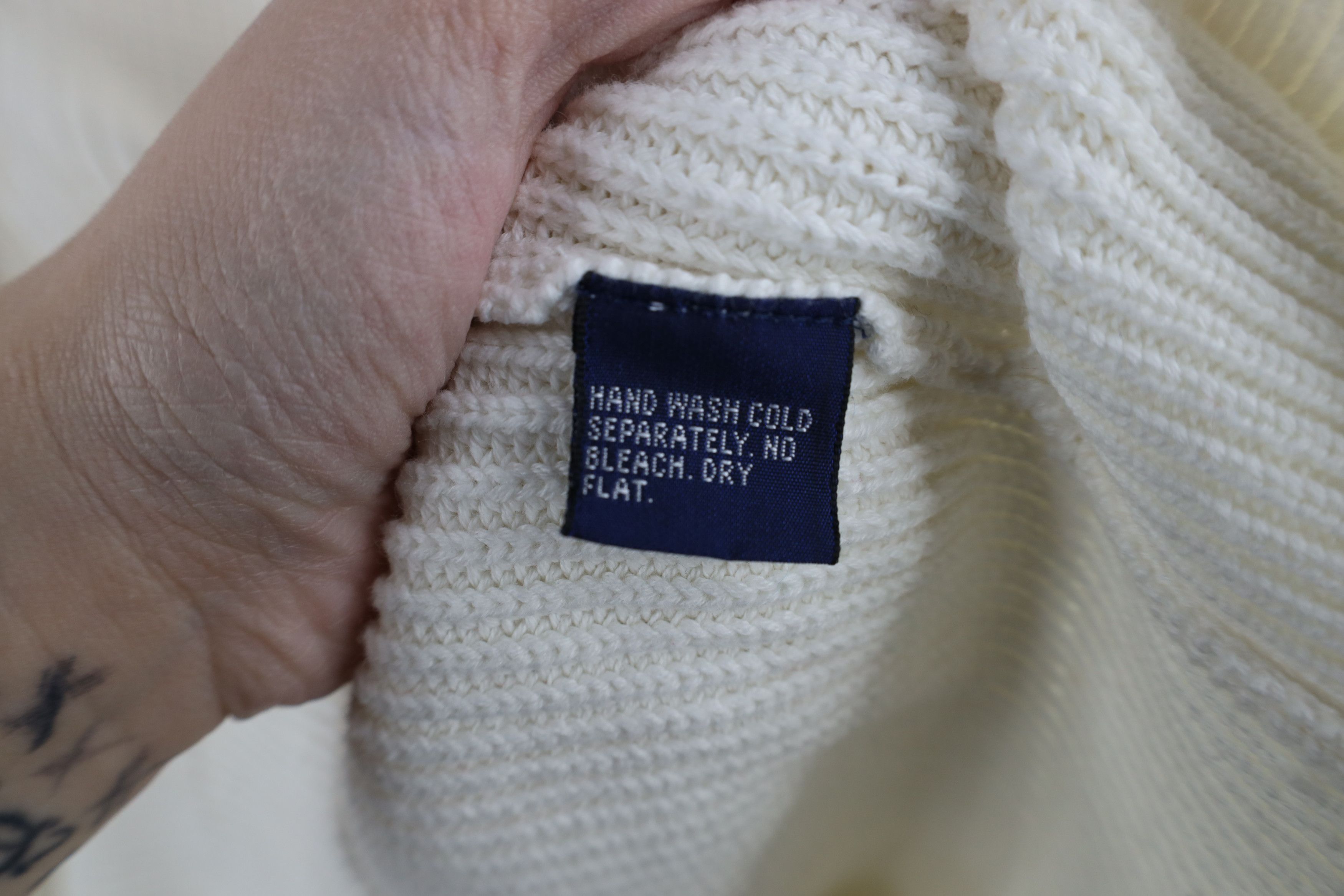 Nautica Vintage 90s Nautica Sailing Chunky Ribbed Knit Sweater White Size US M / EU 48-50 / 2 - 10 Thumbnail