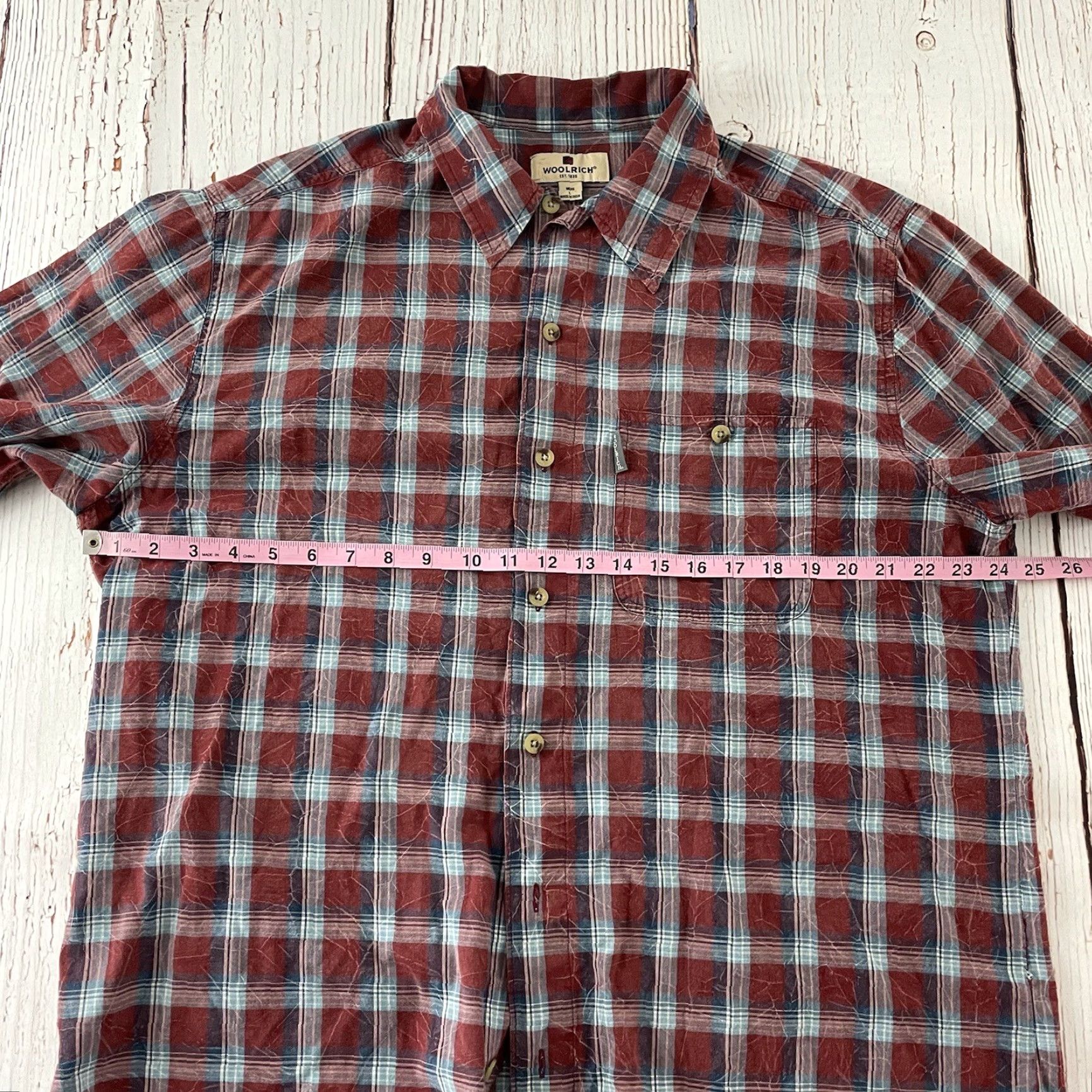 Vintage Woolrich Plaid Button-Up Long Sleeve Men's Large Red Blue Shirt Size US L / EU 52-54 / 3 - 4 Thumbnail
