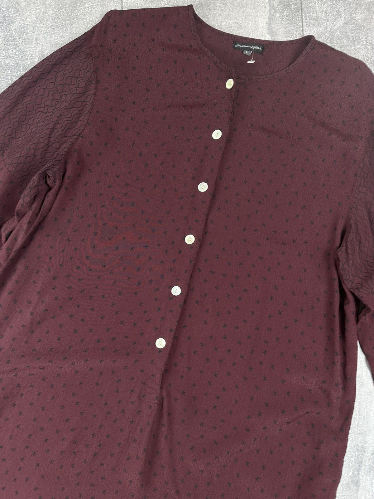 Gudrun Sjoden Gudrun Sjöden Button-Down Shirt Burgundy Printed Dress Size L / US 10 / IT 46 - 5 Thumbnail