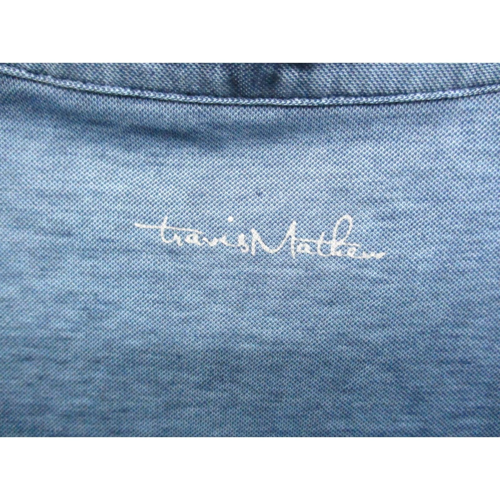 TravisMathew Travis Mathew Shirt XL Men Pima Blend Short Sleeve Polo Blue Four Seasons Resort Solid Pattern Casual Sports Classic Mens Polo Shirt XL Blue Size US XL / EU 56 / 4 - 5 Thumbnail