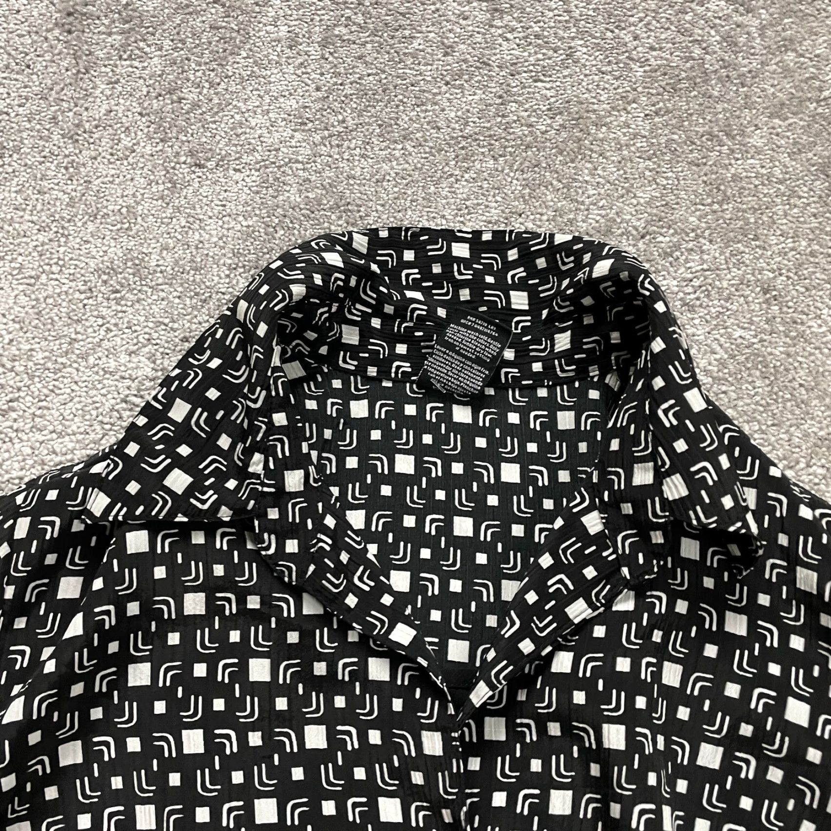 George George Button Down Shirt Womens 18/20W Black Geometric 3/4 Sleeve Size 3XL / US 20-22 - 3 Thumbnail