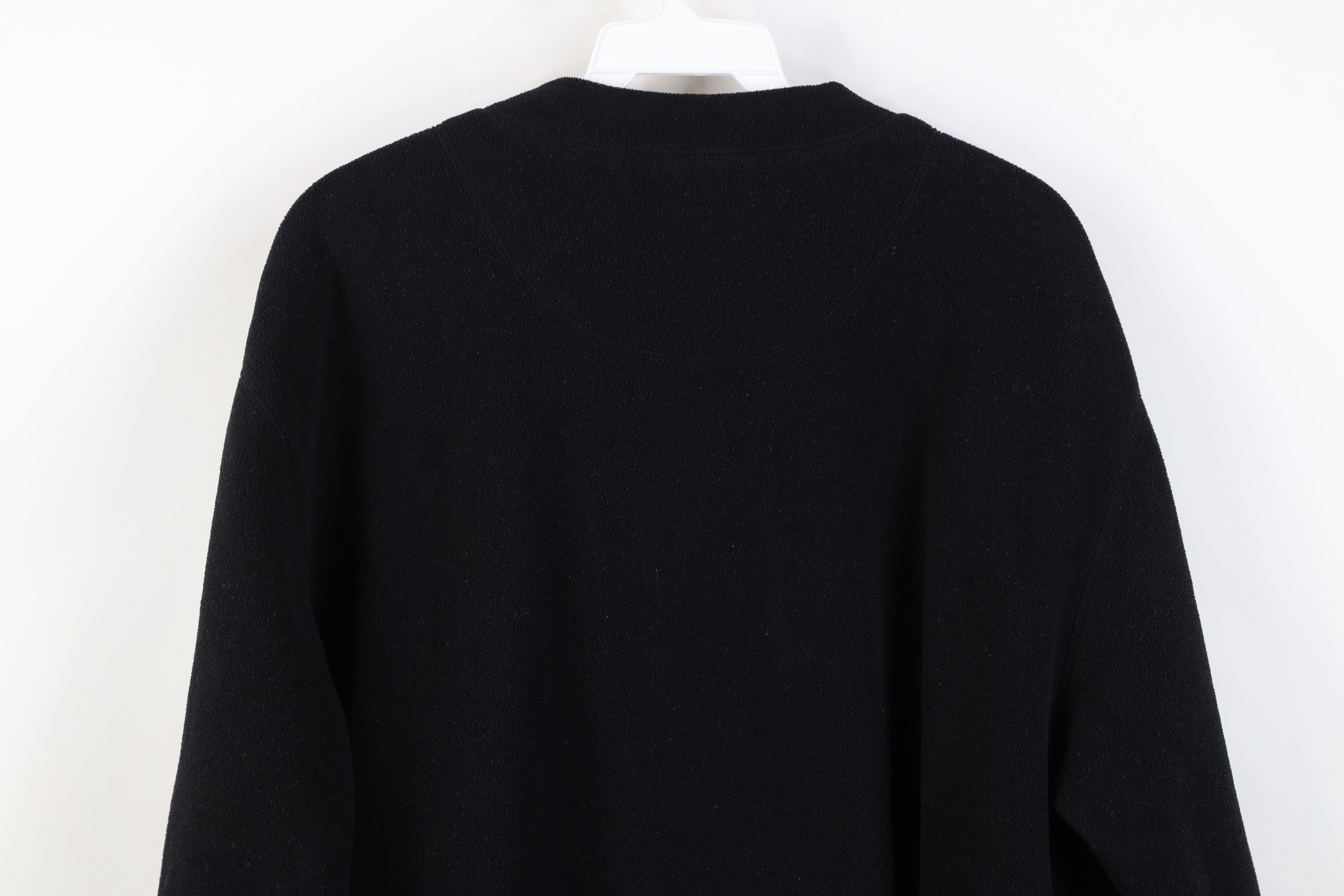 Vintage Vintage 90s Streetwear Blank Fleece Henley Sweater Black Size US M / EU 48-50 / 2 - 10 Thumbnail